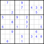 Судоку 9х9 #921 очень трудный