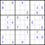 Судоку 9х9 #922 очень трудный