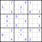 Судоку 9х9 #924 очень трудный