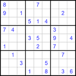 Судоку 9х9 #937 очень трудный