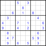 Судоку 9х9 #951 очень трудный