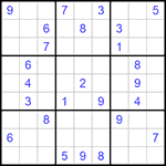 Судоку 9х9 #963 очень трудный