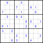 Судоку 9х9 #964 очень трудный