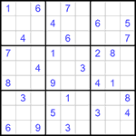 Судоку 9х9 #966 очень трудный