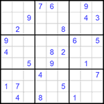 Судоку 9х9 #968 очень трудный