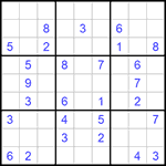 Судоку 9х9 #974 очень трудный