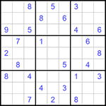 Судоку 9х9 #981 очень трудный