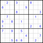 Судоку 9х9 #982 очень трудный