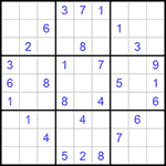 Судоку 9х9 #984 очень трудный