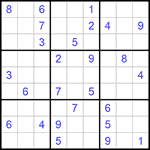 Судоку 9х9 #986 очень трудный