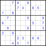 Судоку 9х9 #987 очень трудный