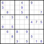 Судоку 9х9 #989 очень трудный