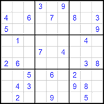 Судоку 9х9 #990 очень трудный