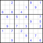 Судоку 9х9 #992 очень трудный