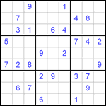 Судоку 9х9 #994 очень трудный