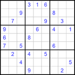 Судоку 9х9 #995 очень трудный