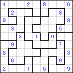 Судоку-пазл 9х9 #222 очень трудный