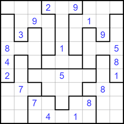 Судоку-пазл 9х9 #229 очень трудный