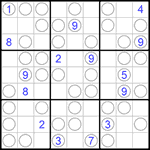 Судоку “Чет-нечет” 9х9 #185 очень трудный