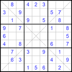 Судоку Х 9х9 #259 легкий