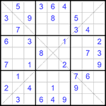 Судоку Х 9х9 #260 легкий