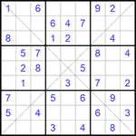 Судоку Х 9х9 #262 легкий
