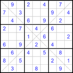 Судоку Х 9х9 #264 легкий