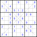 Судоку Х 9х9 #268 легкий