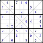 Судоку Х 9х9 #283 легкий