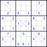 Судоку Х 9х9 #231 средний