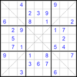 Судоку Х 9х9 #232 средний