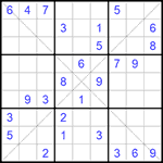 Судоку Х 9х9 #233 средний