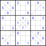 Судоку Х 9х9 #239 средний