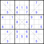 Судоку Х 9х9 #241 средний