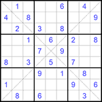 Судоку Х 9х9 #248 средний