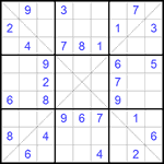 Судоку Х 9х9 #249 средний