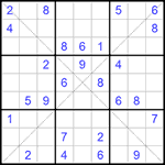 Судоку Х 9х9 #253 средний