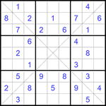 Судоку Х 9х9 #254 средний