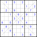 Судоку Х 9х9 #255 средний