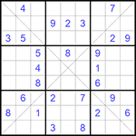 Судоку Х 9х9 #256 средний