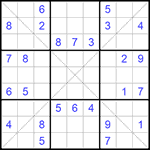Судоку Х 9х9 #258 средний