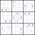 Судоку Х 9х9 #231 трудный