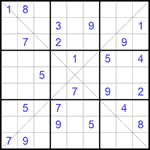 Судоку Х 9х9 #232 трудный