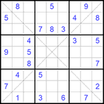 Судоку Х 9х9 #233 трудный