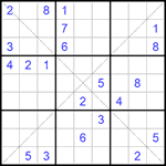 Судоку Х 9х9 #234 трудный