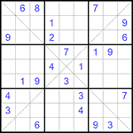 Судоку Х 9х9 #236 трудный