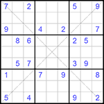 Судоку Х 9х9 #237 трудный