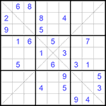 Судоку Х 9х9 #239 трудный