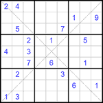 Судоку Х 9х9 #240 трудный