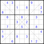 Судоку Х 9х9 #241 трудный